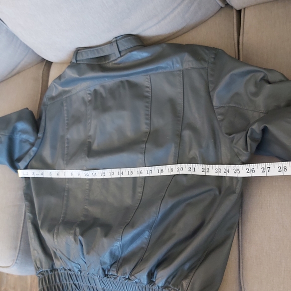 Mario Delfino vintage leather bomber jacket gray zip up moto biker - Picture 15 of 16